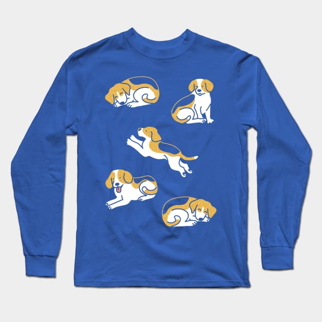 Beagle Pattern Long Sleeve T-Shirt by Wlaurence